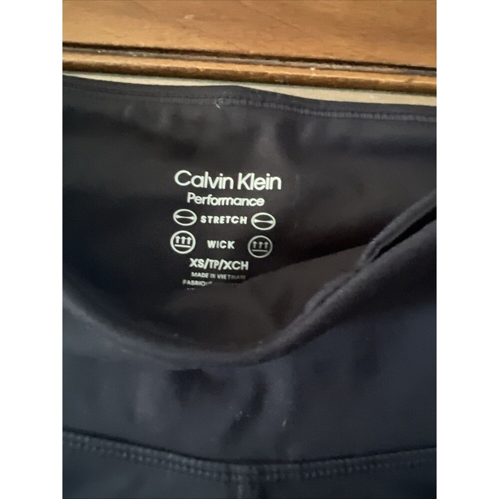 CALVIN KLEIN Performance Stretch Wick Black Biker Shorts Women’s Sz XS NWT - Picture 3 of 6